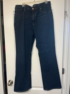 Chico's Dark Indigo Blue Wide Leg Flare Jeans Size 3R
